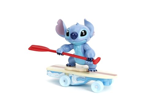 Jada Radio Control Stitch with Surfboard - 2.4 GHz - Straight Forward and Reverse Curve - 1 Channel - Integrated Figure - for Children from 3 Years - 25 cm - (253074009)