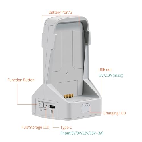 Battery Charger for DJI FLIP, Drone Batteries Charging Hub Quadcopter Battery Dual-Channel Charge Station with Cable Power Adapter Maintenance Device