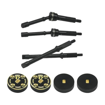 Hobby Details Aluminum Rear Axle Gear Box Skid Link Wheel Upgrade Set for 1/30 Axial SCX30 Jeep Wrangler RC Cars, Black and Gold (Hardening and CVD) - color: Hardening and Cvd