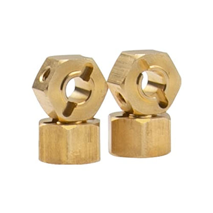 ShareGoo Brass 12mm Hex Wheel Hub Wheel Drive Hex Adapter Compatible with Axial SCX10 Wraith 90027 90046 Tamiya CC01 D90 Redcat Gen7 Gen8 1/10 RC Crawler (10mm Thickness) - size: 10mm Thickness