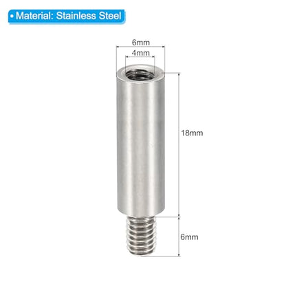 PATIKIL 24pcs M4 Standoffs, M4 18+6mm Spacer Standoffs Steel Threaded Standoffs Screws Kit 4mm ID 6mm OD Metric Male Female Thread Adapters for Circuit Board PCB RC Drones Motherboard - size: 18+6mm L