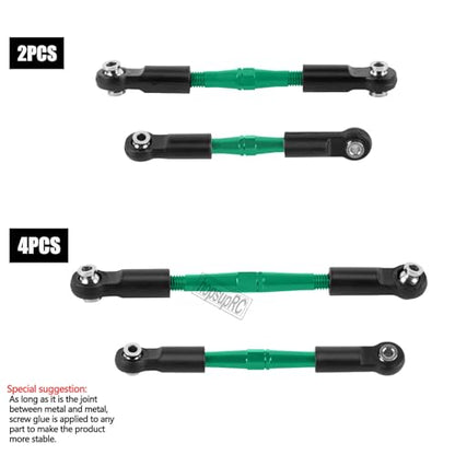 RC Adjustable Turnbuckles Camber Upgrades Part for 1/8 Typhon 4WD 3S MEGA 550 BLX,1/10 Big Rock 4X4 V3 3S BLX RC Car,Tie Rod Set Link Linkage Rod,Adjustable Links Steering Links,6PCS(Green). - color: Green(6pcs)