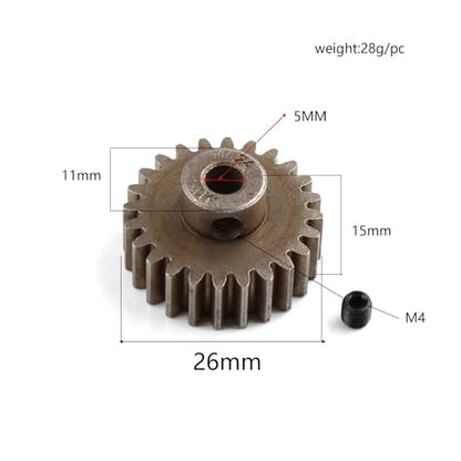 Compatible with TRAXXAS for MAXX 1/10 RC Car Upgrade Modification Parts Accessories M1 24T Motor Gear Pinion Gear 6496X RC Assortment