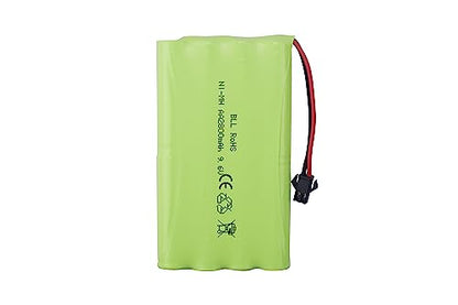 9.6V 2800mah AA Rechargeable Battery with SM-2P Plug with USB Charging Cable for RC Toys Cars Trucks Tanks Engineering Vehicles Remote Control Boats Electric Toys Rechargeable Batteries