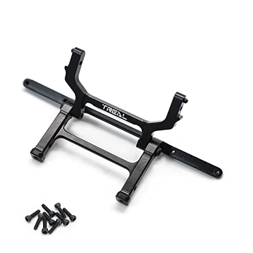TREAL Aluminum 7075 Rear Bumper Mount & Rear Body Post Mount for Axial SCX24 C10 Upgrades (Black) - color: Black