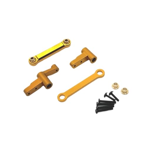 for Mjx for 14209 14210 1/14 for Metal Steering Group Steering Parts Assembly Car Remote Control Upgrade Parts Accessories RC Car Repair Kit(Yellow) - color: Yellow