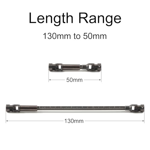 Alloy Steel SCX24 Cut to Length Driveshaft with D Shaped Input for Axial 1/24 RC Crawler Chassis (1pcs) - color: 1pcs