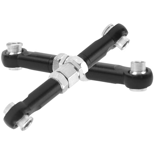 4Pcs ShareGoo Metal Steering Rod Servo Linkages Turnbuckle Compatible with Hyper Go MJX 16207 16208 16209 16210 H16BM H16GT H16DR 1/16 RC Car (Black) - color: Black