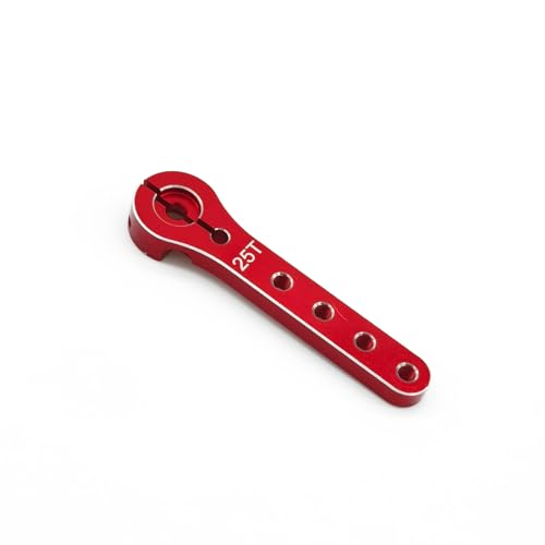 2pcs Aluminum 25T Servo Horn 56mm M2.5 Thread Metal 25 Teeth Extension Steering Servo Arm Compatible with 30-100CC Balsa Airplanes RC Plane Helicopter Car (Red) - color: Red