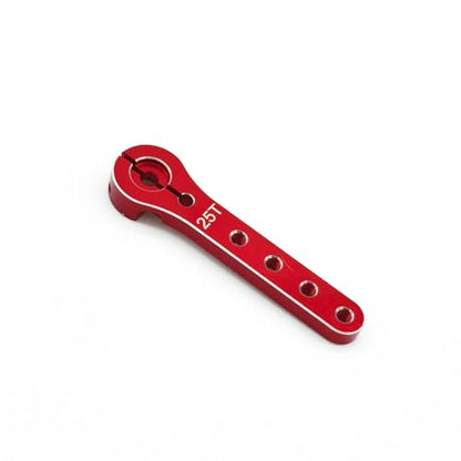 2pcs Aluminum 25T Servo Horn 56mm M2.5 Thread Metal 25 Teeth Extension Steering Servo Arm Compatible with 30-100CC Balsa Airplanes RC Plane Helicopter Car (Red) - color: Red