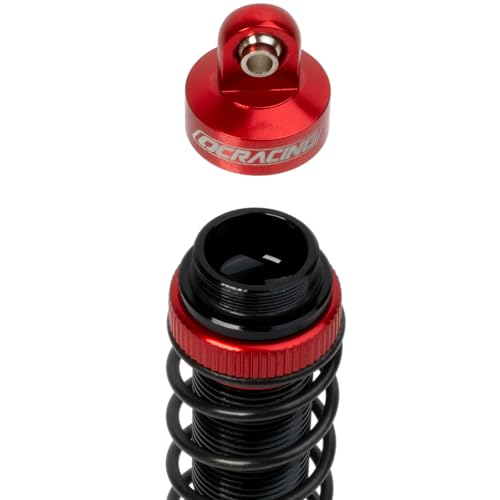 RC Car Oil Shocks Front & Rear Shock Absorber Damper Set for 1/10 TRX Slash 2WD / Hoss/Rustler 4X4 VXL/Slash 4X4 / Bandit/Ford/Stampede Replacement Parts #5862 (Red) - color: Red