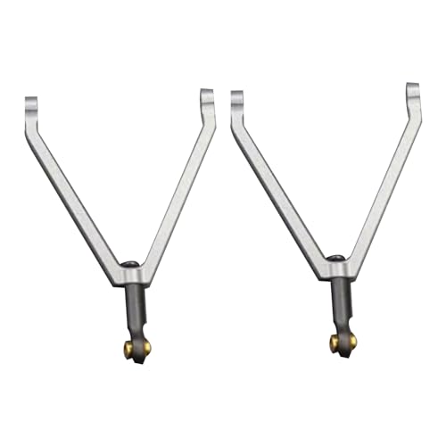 Front Upper Control Arm Bar Rod Links Assembly Replacement Metal Upper Connecting Rods Compatible for FMS FCX18 LC80 1/10 RC Crawler Car Upgrades Parts (Sliver) - color: Sliver
