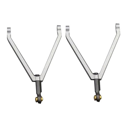Front Upper Control Arm Bar Rod Links Assembly Replacement Metal Upper Connecting Rods Compatible for FMS FCX18 LC80 1/10 RC Crawler Car Upgrades Parts (Sliver) - color: Sliver