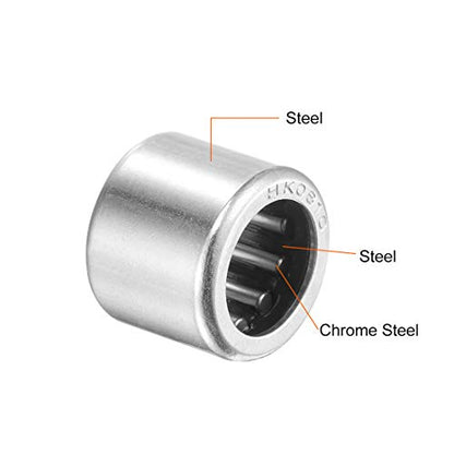 uxcell HK0810 Needle Roller Bearings 8mm Bore 12mm OD 10mm Width Chrome Steel Open End 10pcs - size: 8x12x10mm