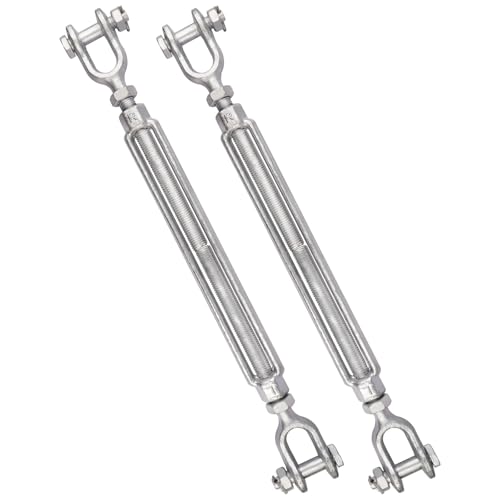 Galvanized Steel Turnbuckle 3/4 x 12 Inch Forged Jaw and Jaw Turnbuckles for Cable Rail Rigging Rope Chain 5,200 lbs Working Load Limit, 2PCS (3/4" X 12") - size: 3/4" X 12"