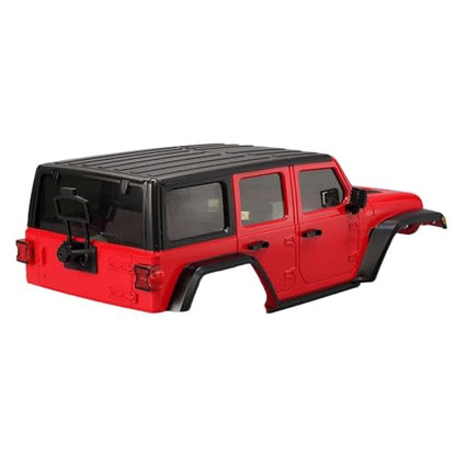 6.10 inches (155mm) Wheelbase Shell Hardtop Body Replacement Part for TRX4M Bronco Defender AX8560 1/18 RC Crawler Chassis (Red) - color: Red
