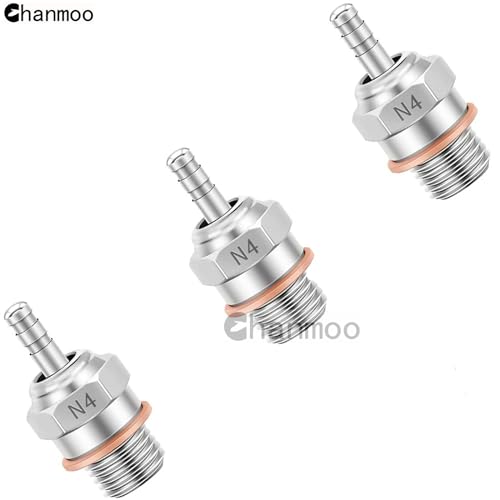 RC Glow Plugs No.4 N4#4 70117H Hot Spark Nitro Engine Parts Replace OS for 1/8 1/10 Scale RC Car Truck Buggy Traxxas Losi HPI Redcat HSP Himoto 3PCS - size: N4 3PCS