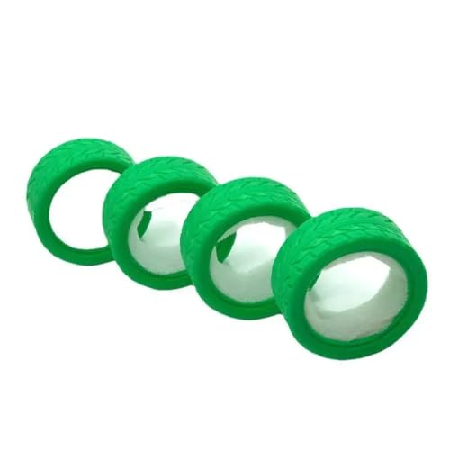 COMODO 4Pcs 65mm 1/10 Scale RC On-Road Drift Rubber Tires Pre-Mounted on Wheels Compatible with Various RC Drift Touring Cars(Green) - color: Green