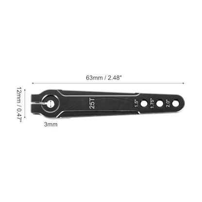 MECCANIXITY 1 Pcs Aluminum Servo Horn Long 25T Steering Arm 63mm Length Black Suitable for DIY RC Car/Boat/Airplanes Boat Model Accessories - color: Black