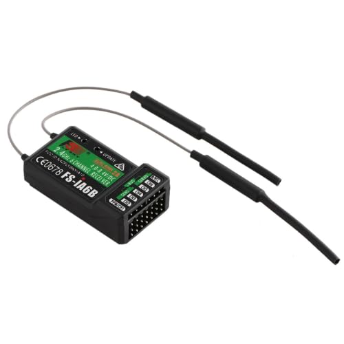 FS-iA6B 6CH 2.4GHz AFHDS 2A Receiver for RC Drone，Fixed-Wing&Car | Dual-antenna diversity, i-BUS/S.BUS/PPM/PWM outputs, 4-8.4V wide voltage, telemetry expandable, works with FS-i6/i6X/GT2E
