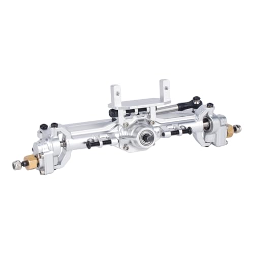 1/18 TRX4M Portal Axle,109.6g Aluminum CNC TRX4M Axle, Extended +10mm TRX4M Portal Axles with Two Servo Mount Options, for RC Crawler Car TRX4M Axle Upgrade Parts (Silver)