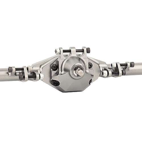 CNC Metal Front and Rear Straight Complete Axle for 1/10 Axial SCX10 II 90046 90047 RC Crawler Car New Upgrade Parts (Silver) - color: Silver