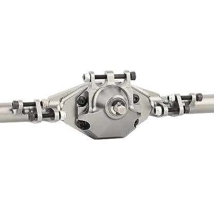 CNC Metal Front and Rear Straight Complete Axle for 1/10 Axial SCX10 II 90046 90047 RC Crawler Car New Upgrade Parts (Silver) - color: Silver
