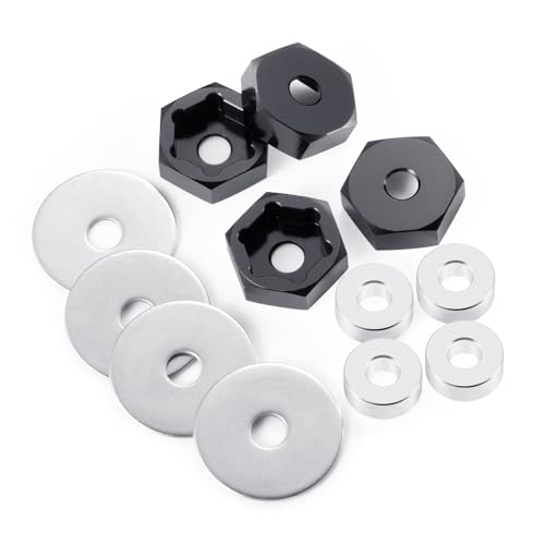 4Pack MORFUM 12mm to 17mm Metal Wheel Hex Adapter Drive Hub Adaptor Converter Compatible with 1/8 Typhon/Kraton/Outcast/Notorious RC Big Rock Crawler Off Road Monster Truck Upgrade Part