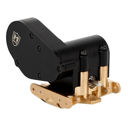 MEUS RACING SCX30 Transmission Assembled Gearbox with Brass Skid Plate for Axial SCX30 1/30 RC Crawler (Black) - color: Black