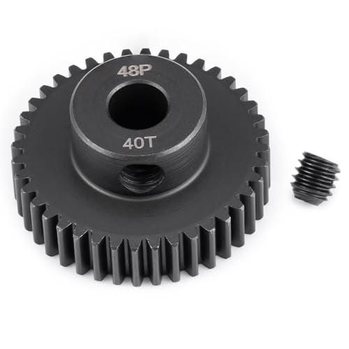 Steel 48P Motor Gear 5mm Bore 40T for 1/10 1/8 1/6 1/5 RC Buggy | Monster Truck Drift Car Off-Road Crawler Part Pinion Gears - size: 40T