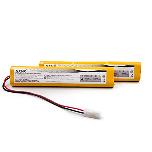 (2-Pack) 7.2V 800mAh Ni-Cd Battery for OSI OSA279, XLT20 Fisher | Fits Power Sonic A6090-2/A60902, NIC0623 and CUSTOM289 emergency lights; includes MINI-9030EC connector.