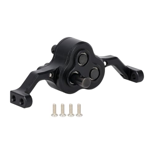 harayaa Model Car Transfer Case RC Rock Aluminum Alloy Car Gearbox Chassis Assembly Adjustable Carrier Bearing Metal Lightweight Crawler Replacement Suitable, Black - color: Black