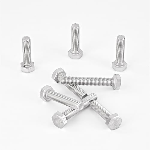 M8 x 30mm 35mm 40mm 45mm 50mm Heavy Duty Hexagon Bolts Hex Head Screws, 304 Stainless Steel, Machine Fully Thread, Metric, Bright Finish, Assortment Kit 25PCS - size: M8 x 30/35/40/45/50mm (25PCS)