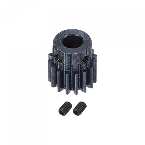uxcell 1Mod 16T Pinion Gear 7mm Bore Hardened Steel Motor Rack Spur Gear with Step for RC Car Truck Buggy Gear Drive