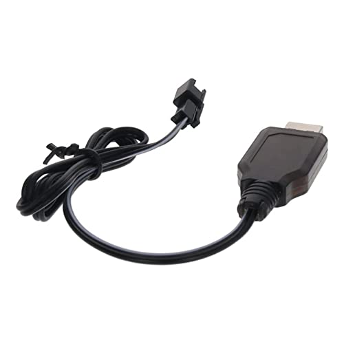 Heyiarbeit 2Pcs SM-2P Nickel Cadmium Nickel Hydrogen USB Charging Cable USB Charger Power Adapter Cable 8.4V for RC Car Ni-MH Ni-CD Battery Black - size: SM-2P 2Pcs