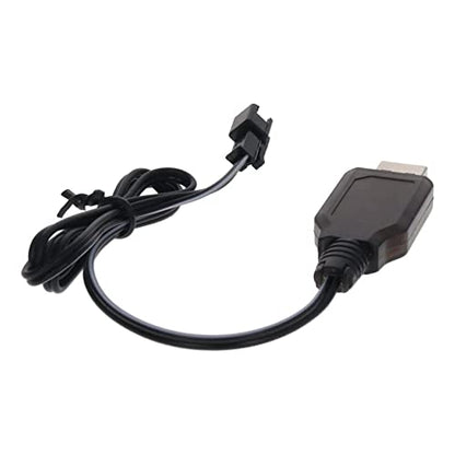 Heyiarbeit 2Pcs SM-2P Nickel Cadmium Nickel Hydrogen USB Charging Cable USB Charger Power Adapter Cable 8.4V for RC Car Ni-MH Ni-CD Battery Black - size: SM-2P 2Pcs