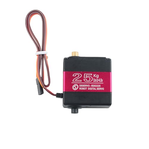 RDS3225 25KG Servo Daul Shaft U Mount RC Digtal Servo Full Metal Gear Waterproof Robotic Arm Servo Motor 180 Degree with U Mounting Bracket for DIY Car Robot - size: 25KG 180°