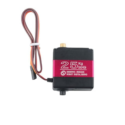 RDS3225 25KG Servo Daul Shaft U Mount RC Digtal Servo Full Metal Gear Waterproof Robotic Arm Servo Motor 180 Degree with U Mounting Bracket for DIY Car Robot - size: 25KG 180°