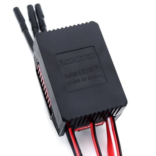 Surpass Hobby Waterproof 90A RC Blushless ESC Electric Speed Controller ESC with Male Plug for 1/10 Rc Car (90A) - style: 90A