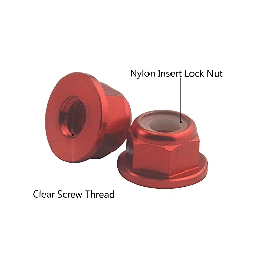 WMYCONGCONG 25 PCS M4 Aluminum Nylon Lock Nuts M4 Flange Nylon Insert Self-Locking Nut for RC Drone FPV Parts