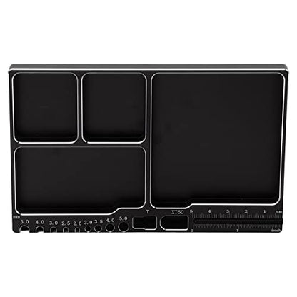 Oumefar RC Repair Screw Tray, Magnetic Parts Tray Sturdy Large Space Portable Size for RC Car(Black) Tools