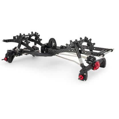 Carbon Fiber LCG Chassis Kit Frame Rails Skid Plate CMS Servo Panhard Mount for 1/10 RC Rigs Crawler Capra SCX10 II VS4-10 Comp Builds DIY Parts (Full Chassis Kit) - style: Full Chassis Kit
