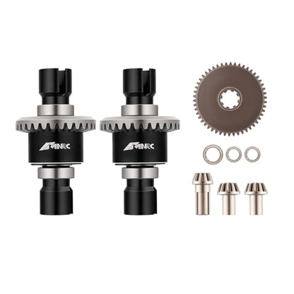 Alloy Front Rear Differential Diff & Spur Input Gear Kit for HyperGO 1/16 H16BM H16PL H16GT H16DR 16207 16208 16209 16210 1/14 H14BM 14209 14210 14301 14303 Upgrades Part Black - color: Black