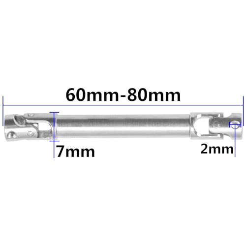 2Pcs Vgoohobby 2mm 3mm 4mm Metal RC Drive Shaft CVD Driveshaft Compatible with WLtoys Axial MN Model WPL Tamiya 1/24 1/18 1/16 1/14 1/12 RC Military Crawler Car Tractor Truck (60-80mm 3-3) - color: 60-80mm 3-3