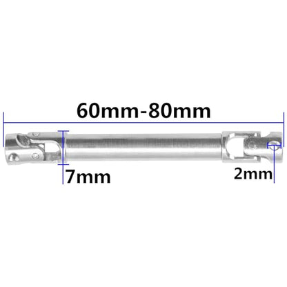 2Pcs Vgoohobby 2mm 3mm 4mm Metal RC Drive Shaft CVD Driveshaft Compatible with WLtoys Axial MN Model WPL Tamiya 1/24 1/18 1/16 1/14 1/12 RC Military Crawler Car Tractor Truck (60-80mm 3-3) - color: 60-80mm 3-3