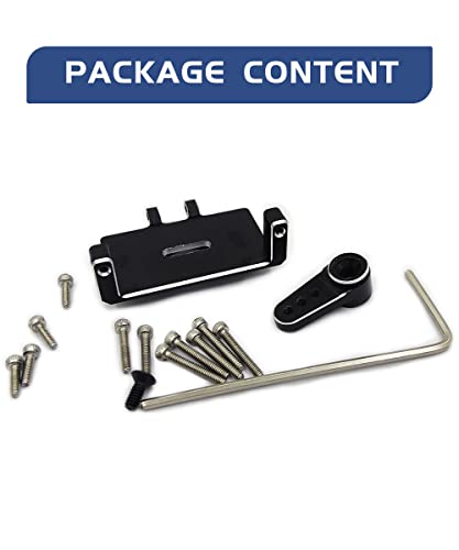 RC Servo Mount Bracket and Mini Servo Arm for 1/24 SCX24 Upgrade Black | Aluminum Servo Mount for ES08MA II Servo Upgrade Parts,Precision Fit,Wear Resistant,Easy To Install - color: Silver and Black