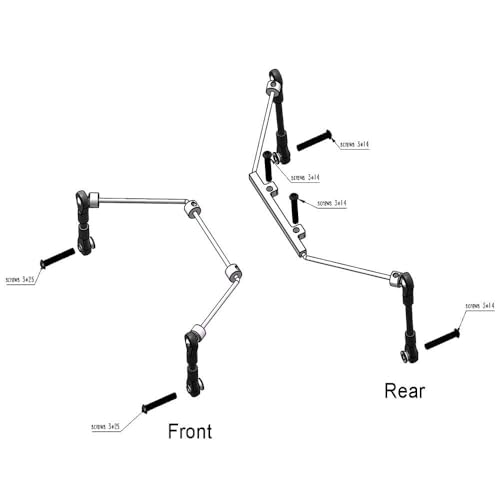 1/10 Front Rear Anti Roll Bar Sway Bar Set for Traxxas 2WD Rustler Bandit VXL 2wd Slash Upgrades