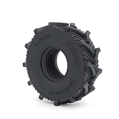 1.0inches Mud Tires 4pcs 62mm Rubber Crawler Wheel Tires for 1/18 TRX4M 1/24 Axial Scx24 Deadbolt C10 JLU CRC B-17 AXI00005 AXI00006 Upgrade - size: 62mm