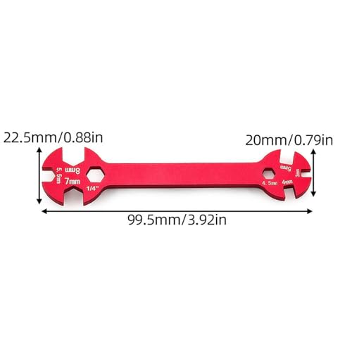 Special Tool Wrench 3/4 / 5/5.5/7 / 8MM Remote Control Car Multifunction Tool Turnbuckle Wrench Suitable for Repair Work Remote Control Car Turnbuckle - color: T Itanium Color