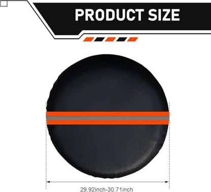 Car Spare Tire Cover, PVC Thickened Scratch-Resistant Spare Tire Storage Bag, Reflective Waterproof Sunscreen Storage Pouch with Elastic Rope, Universal for Most Vehicles (Orange)